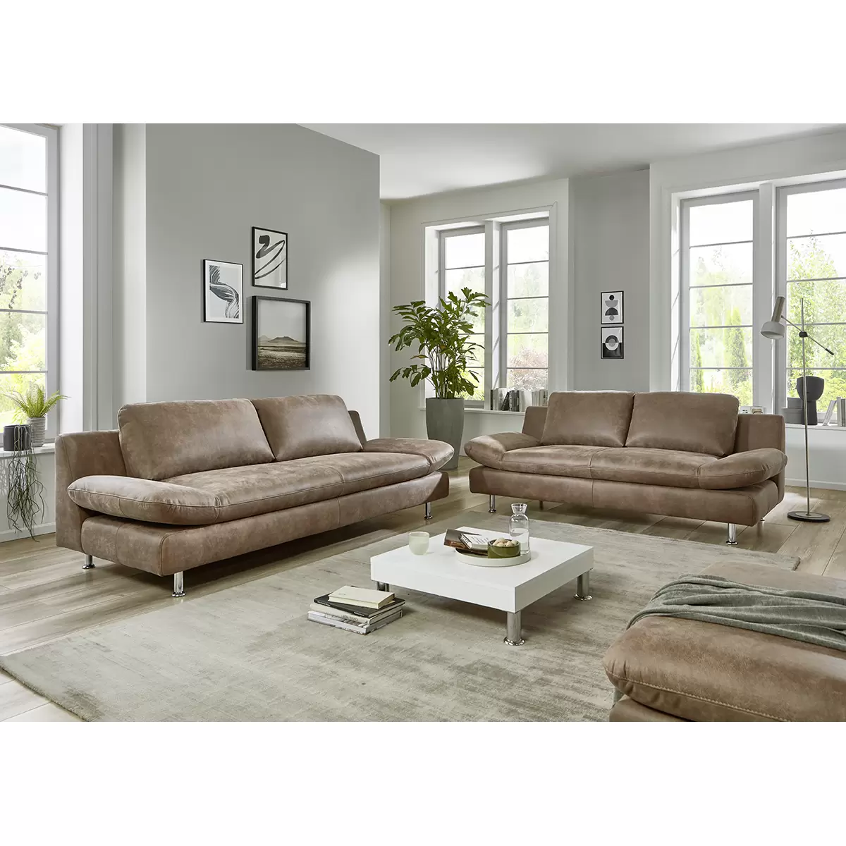 2er-Sofa Modell 322 Braun