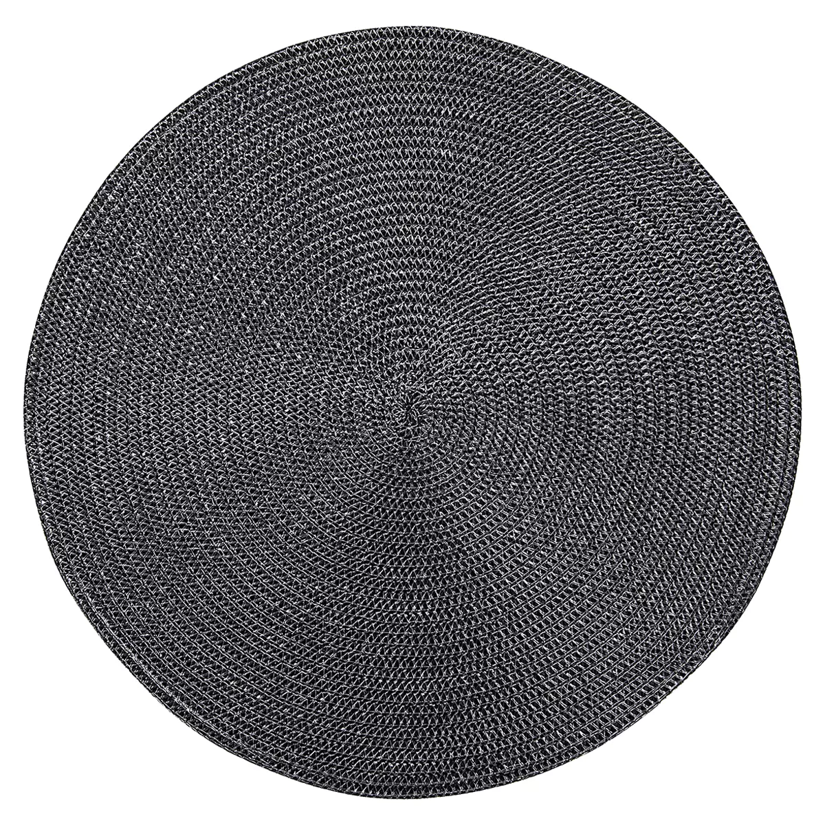 Tischset Rund Bast Metallic Schwarz