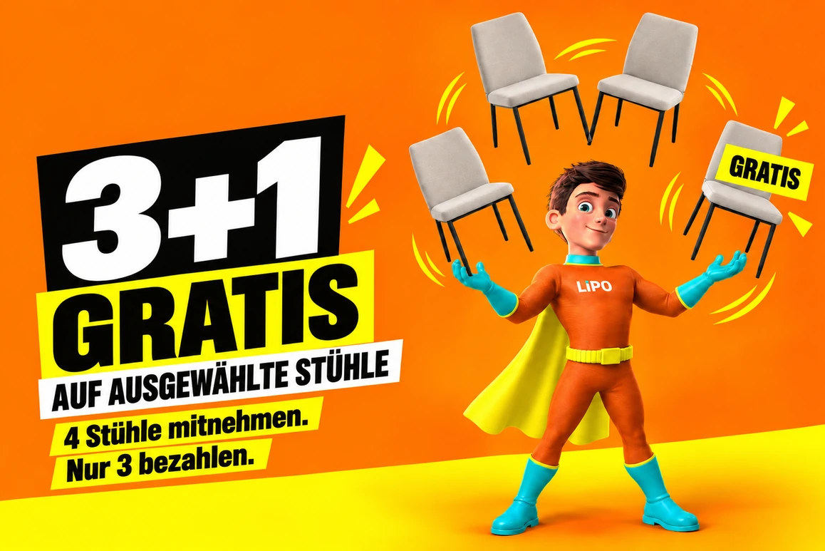 3+1 Stühle – Saisonale Angebote bei LIPO