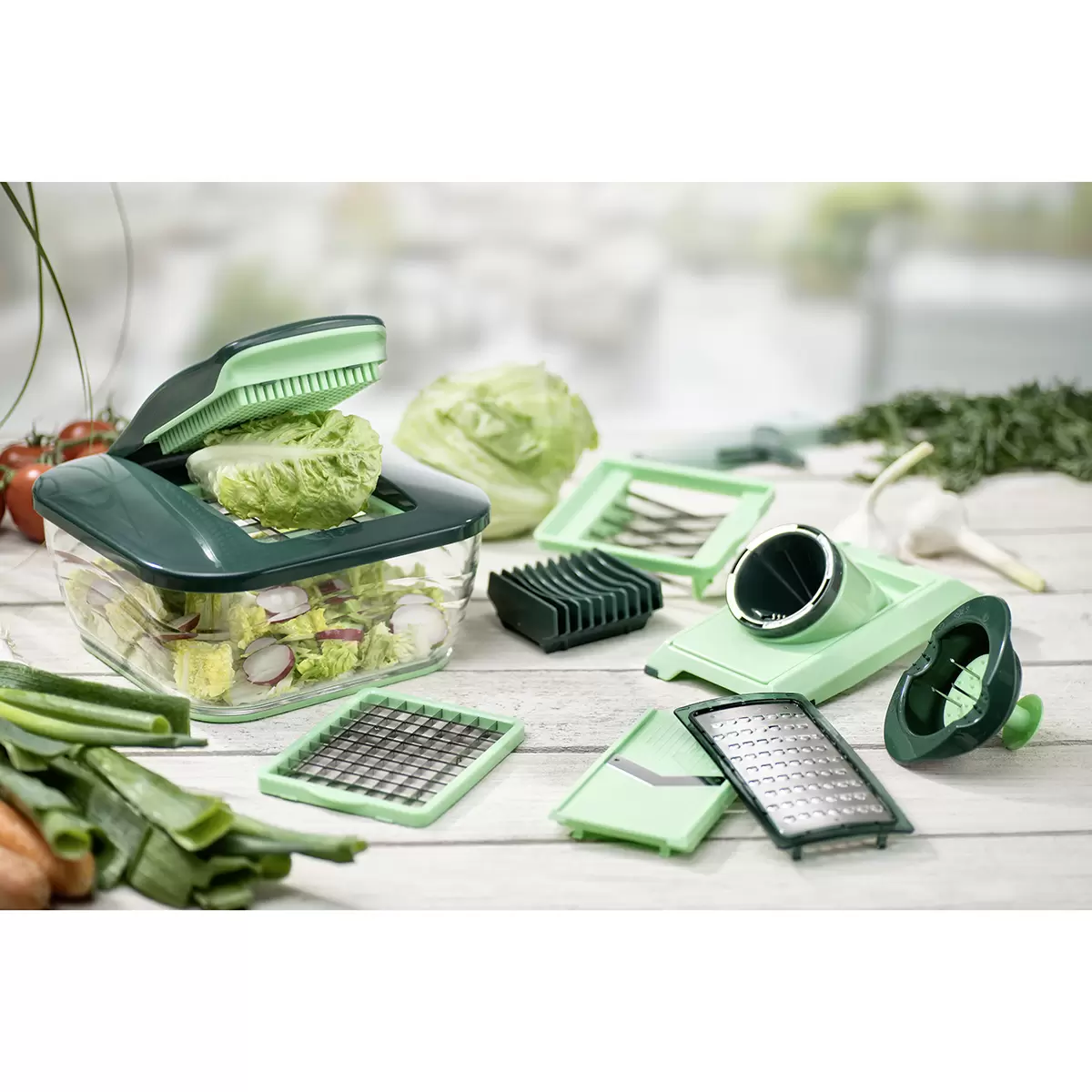 Nicer Dicer Chef Set Genius grün,transparent