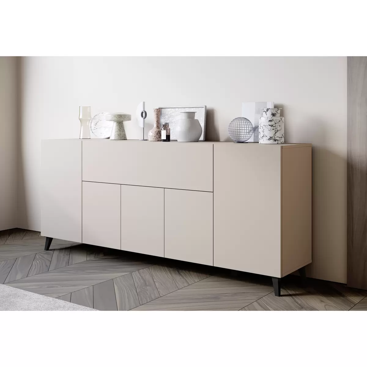 Sideboard Attard beige,schwarz