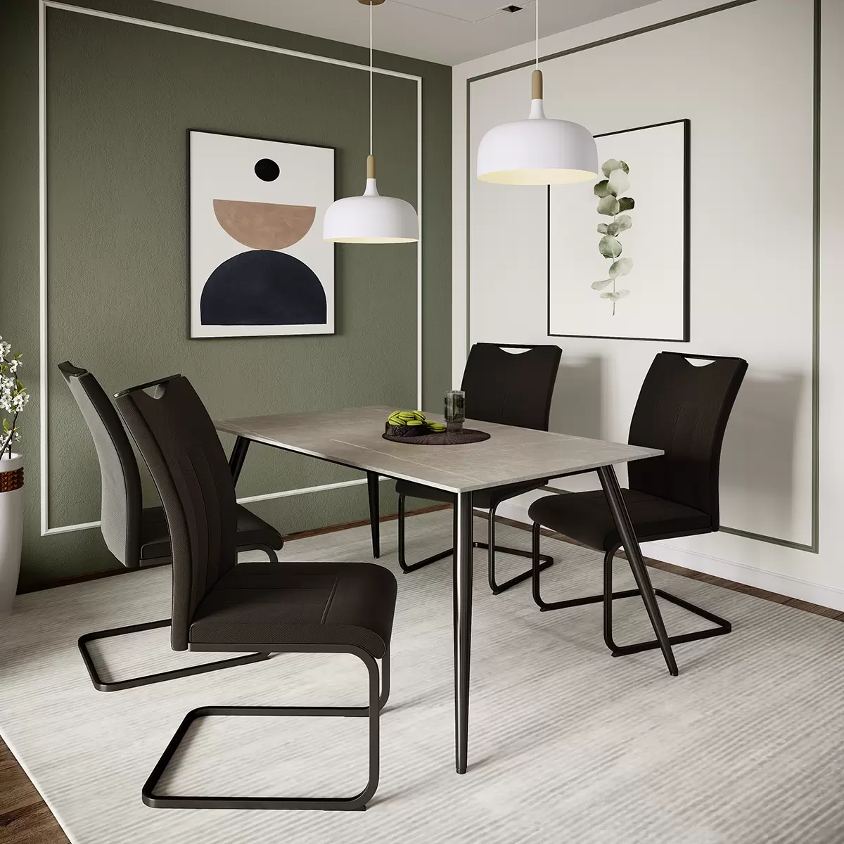 gruppo tavolo e sedie Ayla Giga-S Antracite