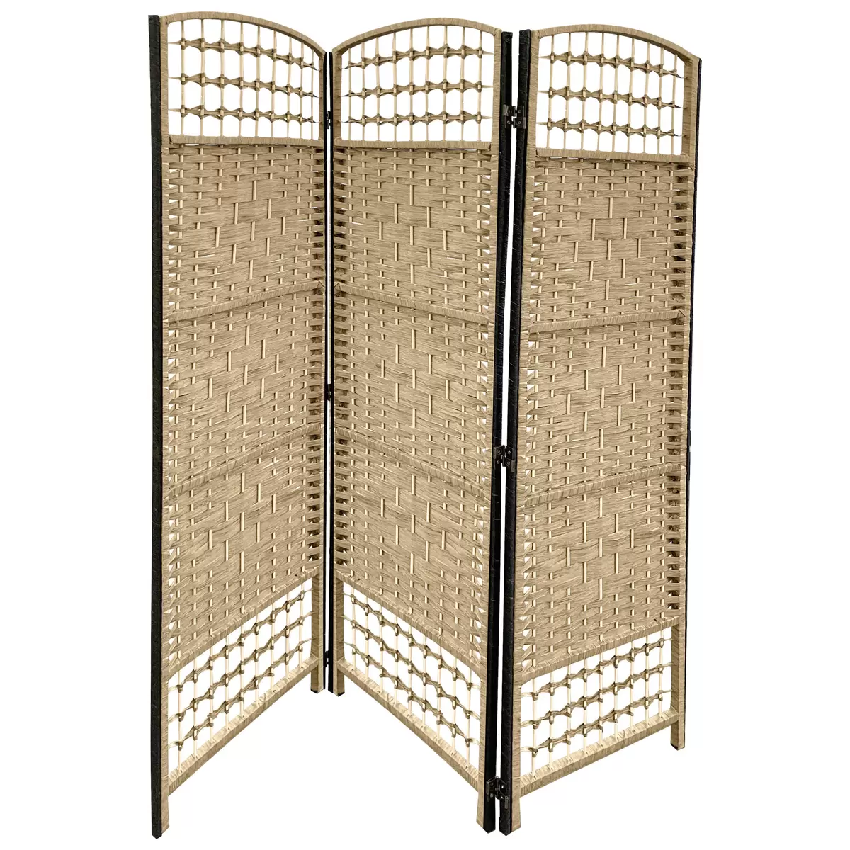 Paravent Bettina3 natur,schwarz