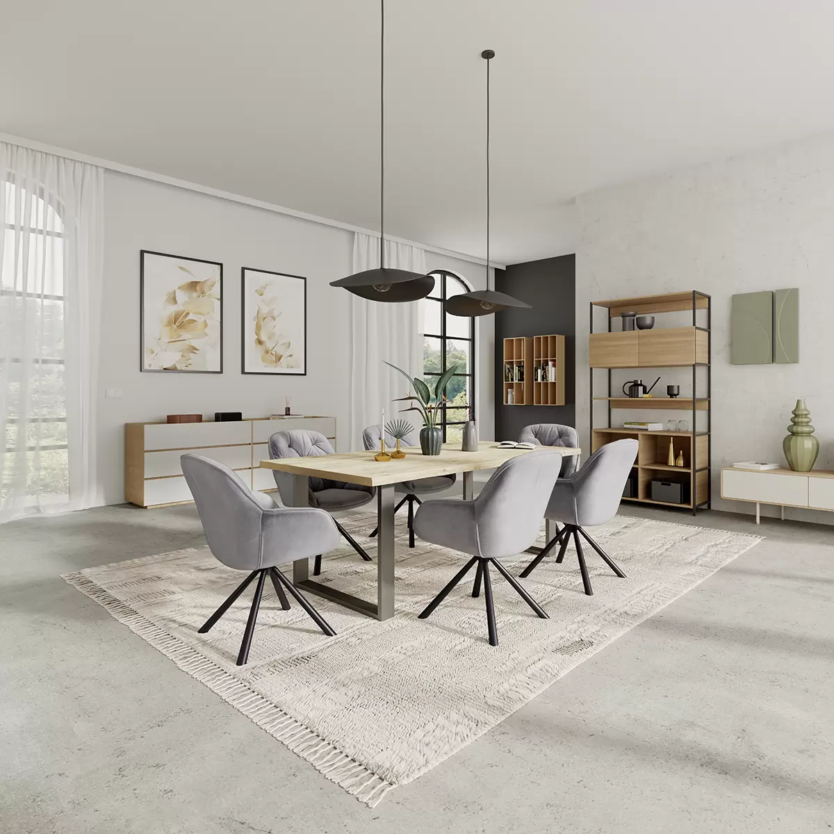 Sedia Silvi grigio, nero