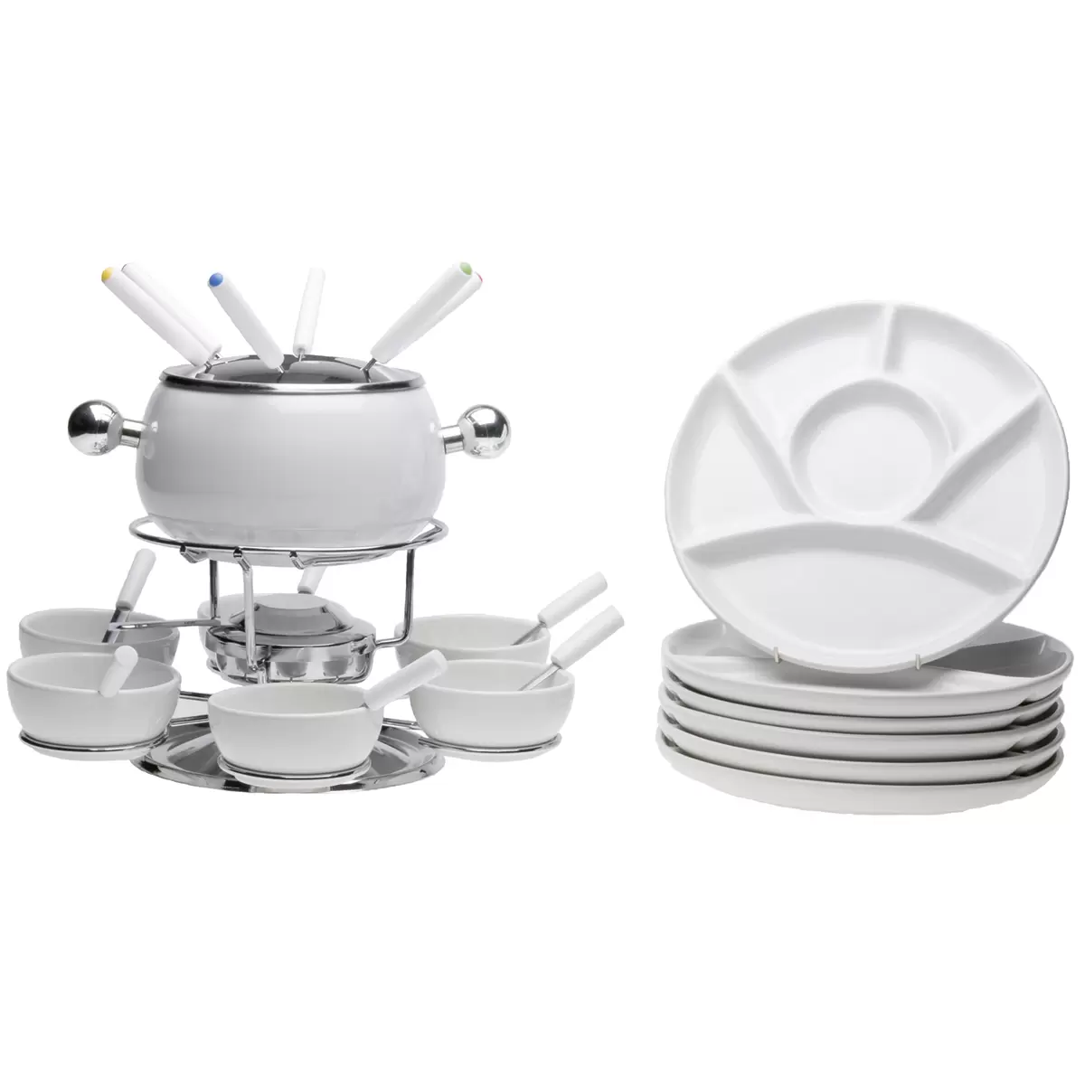 Fleischfondue Set 27tlg. Sara weiss