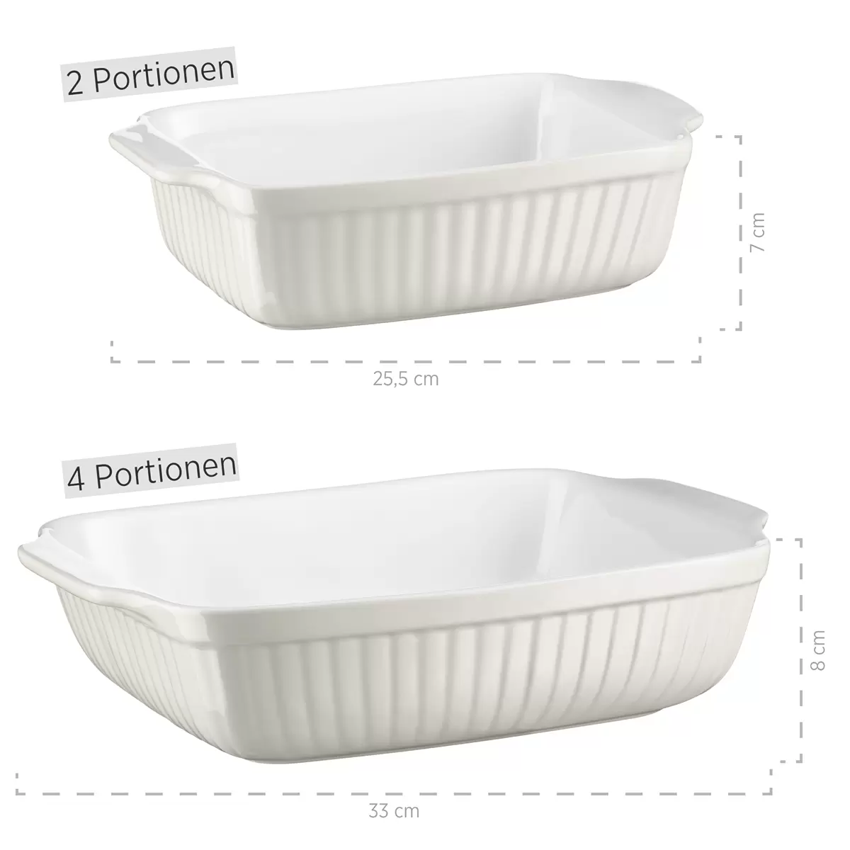 Auflaufform 2er Set KITCHEN TIME Grau