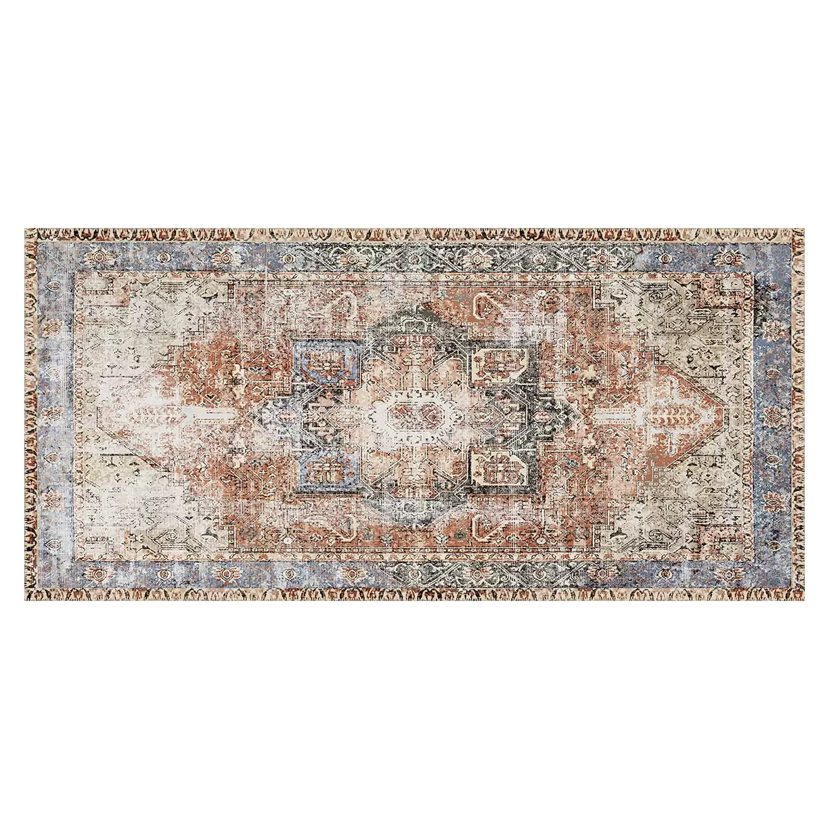 Kilkis Küchenteppich Waschbar - Terrakotta, 100x67cm - Rutschfest & Strapazierfähig