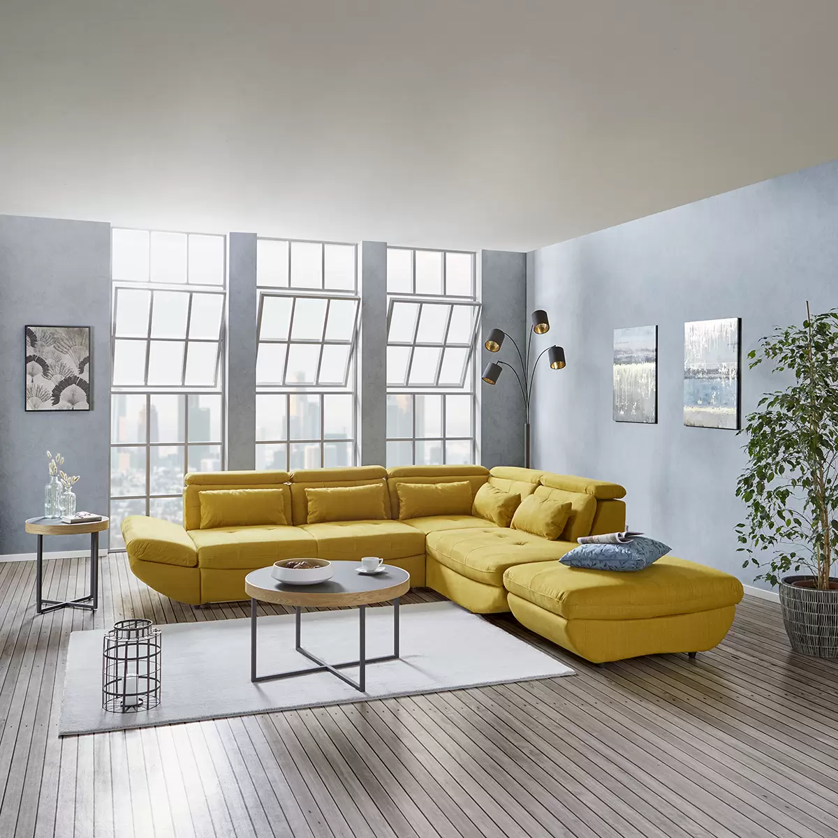 Sgabello da salotto Parco Giallo senape