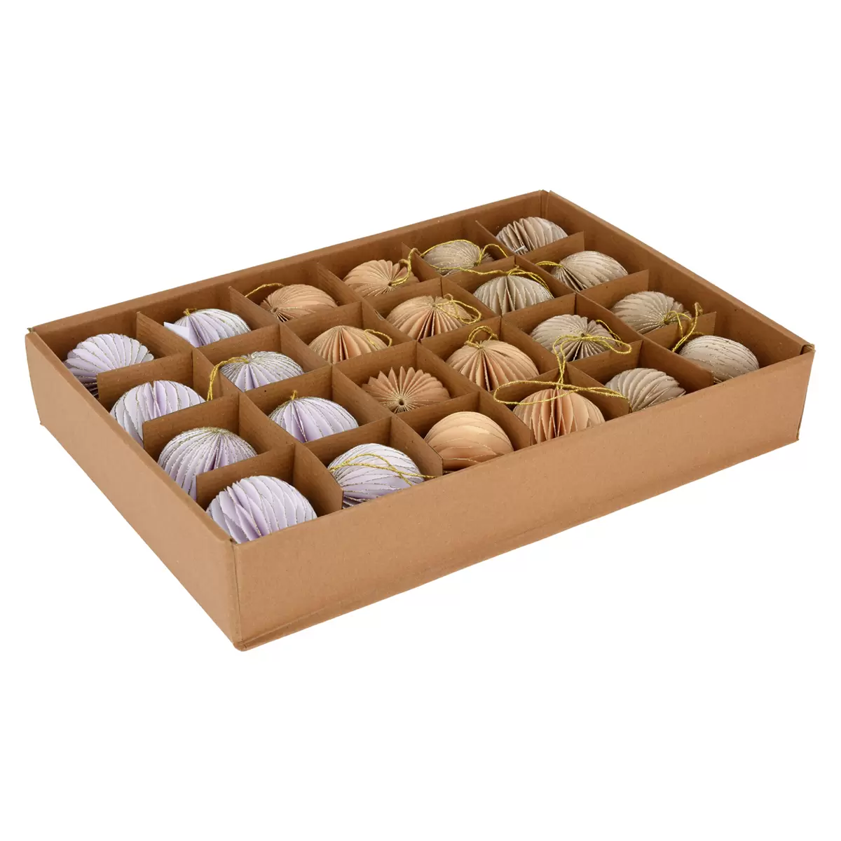 Kugel-Hängedeko Ball Paper beige,weiss