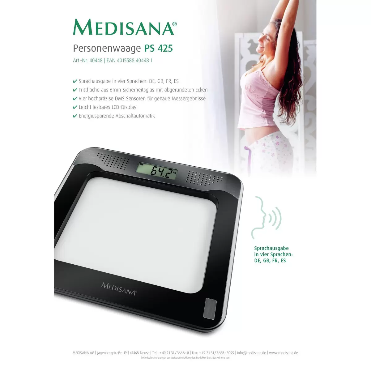 Personenwaage Medisana PS425 Schwarz