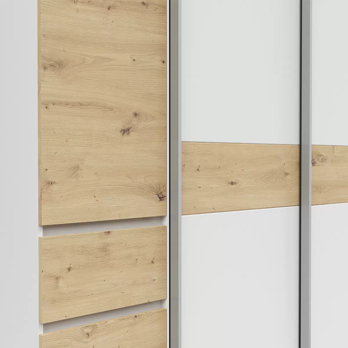 Kleiderschrank 4trg. Felsberg Artisan Eiche,weiss