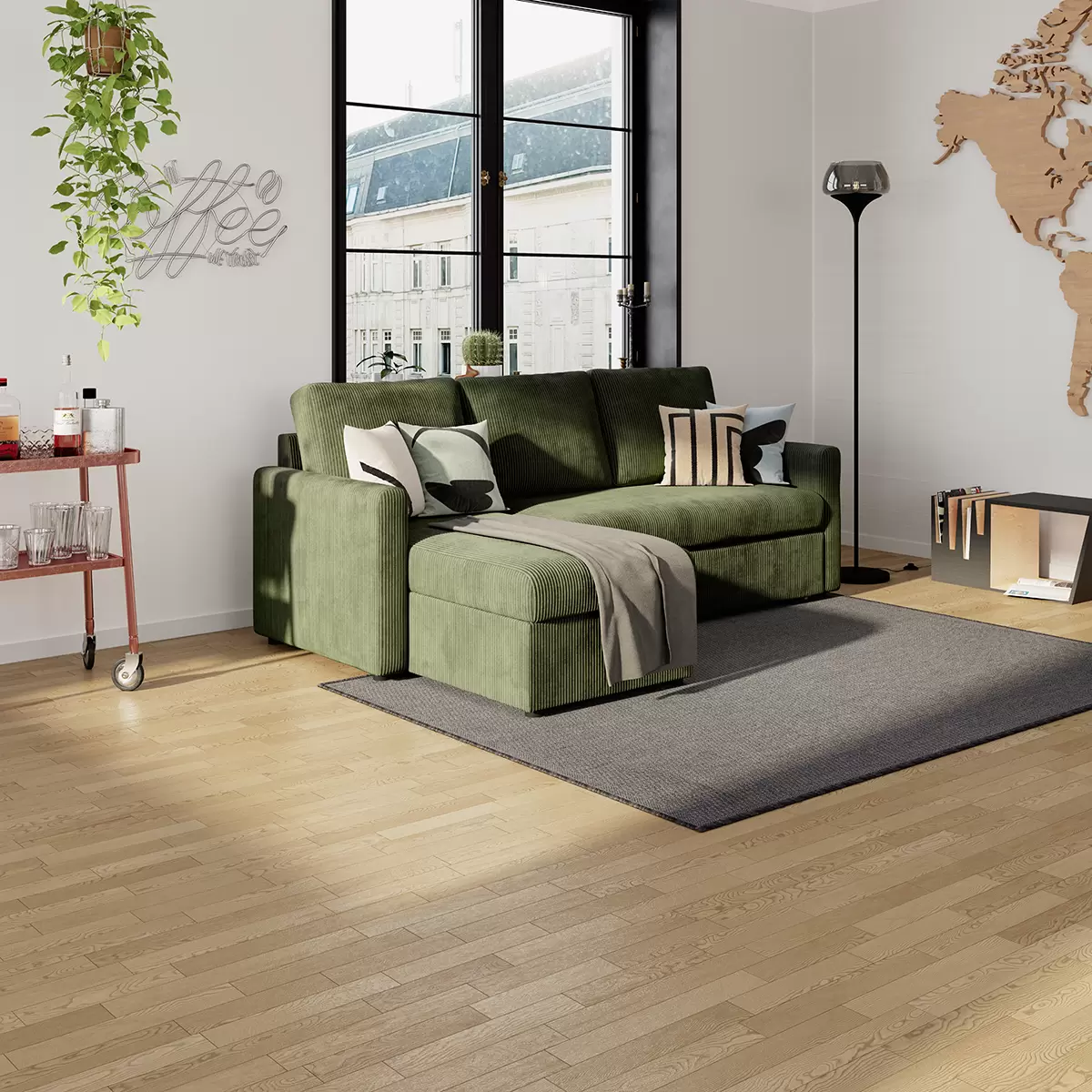 Ecksofa Paris Best Price 187 x 132 grün