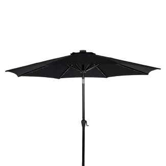 Parasol avec manivelle et LED solaire